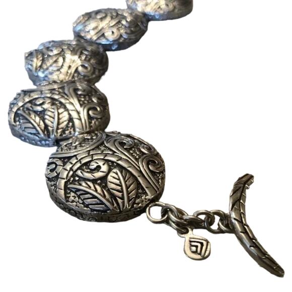 Silpada Sterling Silver Ancient Scroll Bracelet Toggle Clasp B2092 - Picture 10 of 13